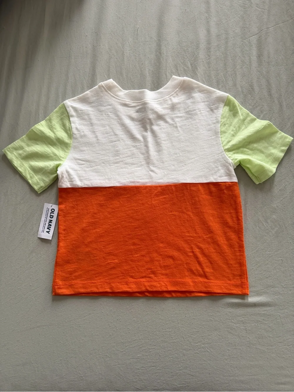 Old Navy Kids Colorblock Tees - White, Orange & Light Green